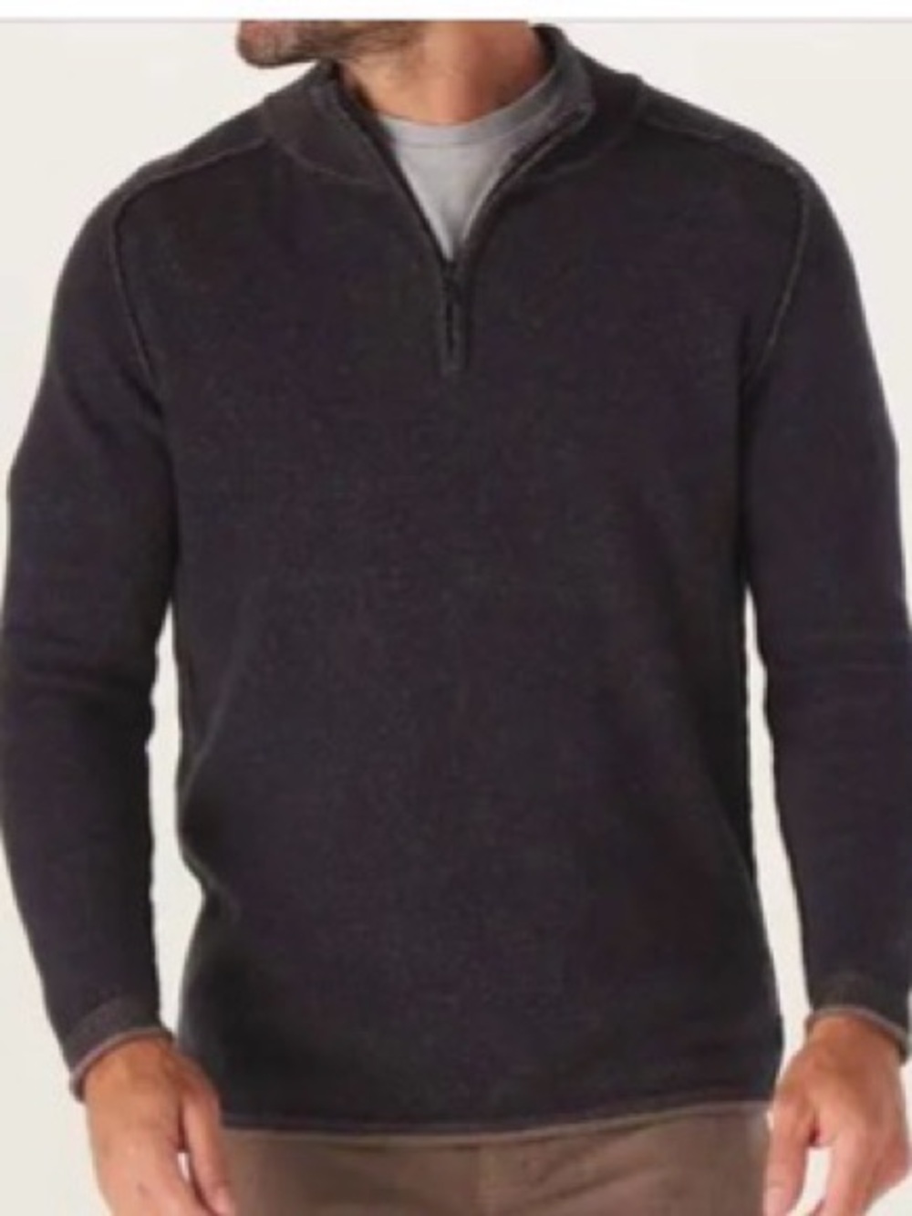 The Normal Brand Jimmy Heathered Navy Quarter Zip Sweater Men’s XL 100% Cotton